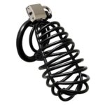 Premium Black Metal Male Chastity Device with Secure Padlock for Ultimate Control