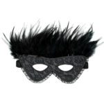 Elegant Satin Look Feather Mask for Parties and Masquerades