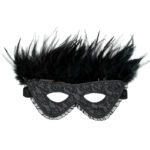 Elegant Satin Look Feather Mask for Parties and Masquerades - Image 2