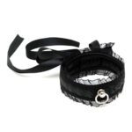Satin Look Black Collar with O Ring - Stylish Accessory for Fashion-Forward Outfits