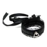 Satin Look Black Collar with O Ring - Stylish Accessory for Fashion-Forward Outfits - Image 2