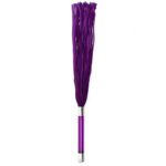 Luxurious Purple Suede Flogger with Glass Handle & Crystal Accents for Sensual Play