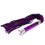 Luxurious Purple Suede Flogger with Glass Handle & Crystal Accents for Sensual Play - Image 3