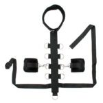 Black Padded Restraint Collar with Cuffs and Leash for Ultimate Control - Image 2