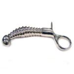 Rouge Stainless Steel Ribbed Anal Probe with Handle - Premium Pleasure Tool - Image 2