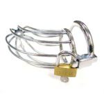 Rouge Stainless Steel Chastity Cock Cage with Padlock - Ultimate Male Restraint Device - Image 3