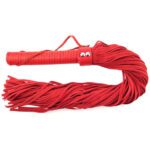 Rouge Garments Red Suede Flogger - Luxurious BDSM Accessory for Sensual Play