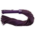 Rouge Garments Large Purple Leather Flogger - Premium BDSM Whip for Sensual Play