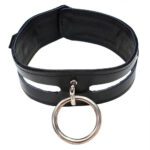 Rouge Garments Black Leather Fashion Bondage Collar - Stylish & Edgy Accessory