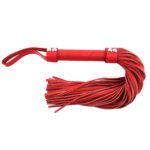 Rouge Garments Red Leather Flogger - Premium BDSM Whip for Sensual Play