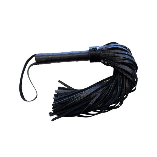 Rouge Garments Plain Black Flogger - Premium BDSM Whip for Sensual Play