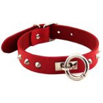 Rouge Garments Red Studded O-Ring Collar - Stylish & Edgy Fashion Accessory - Image 2