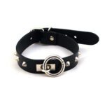 Rouge Garments Black O-Ring Thin Studded Collar - Stylish Accessory for Fashion Enthusiasts