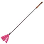 Rouge Garments Pink Riding Crop with Wooden Handle - Stylish Equestrian Accessory