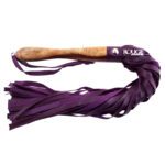 Rouge Garments Purple Leather Flogger with Wooden Handle - Premium BDSM Accessory - Image 2