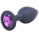 Small Black Jewelled Silicone Butt Plug - Elegant Pleasure for Intimate Adventures - Image 2