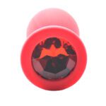Large Red Jewelled Silicone Butt Plug - Luxurious Pleasure for Adventurous Nights - Image 4