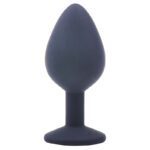 Medium Black Jewelled Silicone Butt Plug - Image 3