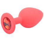 Medium Red Jewelled Silicone Butt Plug - Perfect for Pleasure and Style