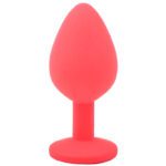 Medium Red Jewelled Silicone Butt Plug - Perfect for Pleasure and Style - Image 3