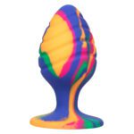 Cheeky Large Swirl Tie Dye Butt Plug - Vibrant Colorful Pleasure for Adventurous Play