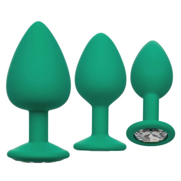 Cheeky Gems Green Butt Plugs Set - 3 Piece Collection for Ultimate Pleasure