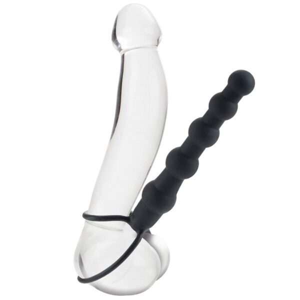 Love Rider Beaded Dual Black Penetrator - Ultimate Pleasure Toy for Couples