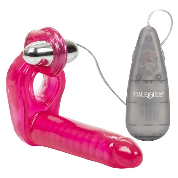 Ultimate Triple Stimulator Vibrating Cock Ring with Dong for Enhanced Pleasure