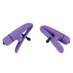 Adjustable Purple Nipple Clamps with Vibrating Nipplettes for Ultimate Sensation