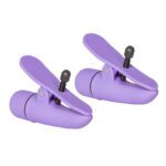 Adjustable Purple Nipple Clamps with Vibrating Nipplettes for Ultimate Sensation - Image 3