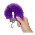 Ultra Fluffy Furry Cuffs – Soft & Adjustable Purple Handcuffs for Couples - Image 3
