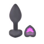 Small Heart Shaped Diamond Black Butt Plug - Elegant & Discreet Pleasure - Image 2
