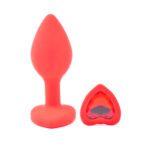 Small Heart Shaped Diamond Base Red Butt Plug - Elegant Pleasure Accessory - Image 2