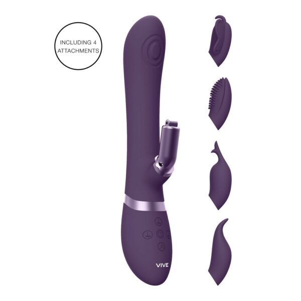 Vive Etsu Interchangeable Rabbit Vibrator in Purple - Ultimate Pleasure & Versatility
