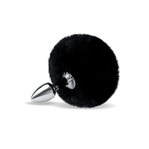 Furry Tales Black Bunny Tail Butt Plug - Playful Pleasure for Adventurous Nights
