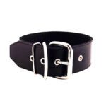 Rouge Garments 50mm Plain Black Leather Collar - Stylish & Durable Pet Accessory - Image 2