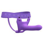 Zoro 5.5 Inch Purple Silicone Strap-On System with Adjustable Waistbands - Image 2