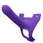 Zoro 5.5 Inch Purple Silicone Strap-On System with Adjustable Waistbands - Image 3