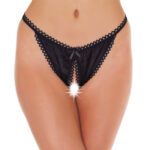 Seductive Black Crotchless Tanga - Ultimate Lingerie for Bold Confidence