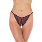 Red and Black Tanga Open Brief - Stylish and Seductive Lingerie for Women