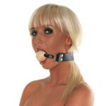 Premium Leather Gag with Wooden Ball - Comfortable BDSM Gear for Enhanced Play