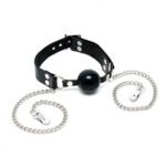 Ultimate Mouth Gag and Nipple Chain Set for Sensual Play and Bondage