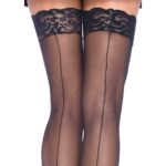 Leg Avenue Sheer Black Stockings with Backseam - UK Size 6 to 12 - Image 3