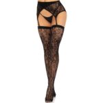 Leg Avenue Black Lace Stockings with Garter Belt – Sexy & Elegant Hosiery - Image 4