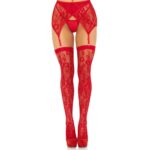 Red Lace Stockings with Garterbelt – Sexy Leg Avenue Lingerie