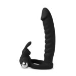 Fun Bunny Teaser Vibrating Rabbit Cock Ring - Black Pleasure Enhancer for Couples - Image 2