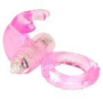 Pink Jelly Vibrating Rabbit Cock Ring for Ultimate Pleasure and Stimulation - Image 2