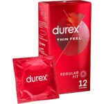 Durex Thin Feel Regular Fit Condoms - 12 Pack for Ultimate Comfort and Sensitivity