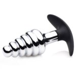 Master Series Dark Hive Ribbed Metal & Silicone Anal Plug for Ultimate Pleasure - Image 2