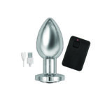 Ass Sation Remote Vibrating Butt Plug - Silver Pleasure Toy for Ultimate Stimulation - Image 3